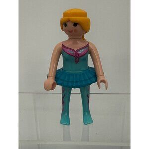 Playmobil Ballerina Figure Blonde Blue Leotard Tutu Skirt Ballet Dancer Toy